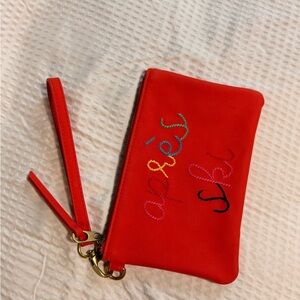 Target Red Embroidered Clutch